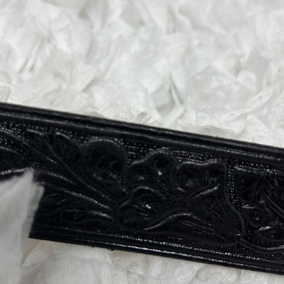 Leatherock Inc Blue Rhinestone Western Leather Belt Black Embossed tooled Belt main image 10